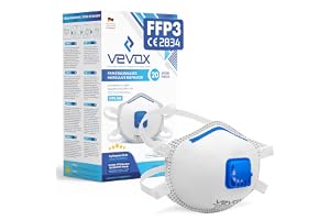 VEVOX® Respirator Mask FFP3, FFP2 or FFP1 - In a set of 5, 10 or 20 - Dust mask - Fine dust mask - Mask with Valve - Protecti
