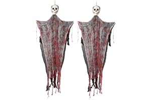 LDYLLICSTYLE Fantasmas Colgantes De Halloween, Esqueleto De Colgante Fantasma Decoración, 2 Piezas, Decoraciónes Fiesta De Miedo, Atmósfera De Terror De Halloween