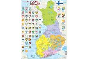 Larsen K99 Finnland Politische Karte, Finnisch Ausgabe, Rahmenpuzzle mit 48 Teilen