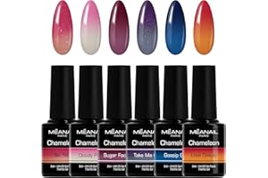 Cofanetto Magic Chameleon • Smalti Semipermanenti Unghie • UV LED • 6 Colori Termici • Vegan & Cruelty Free • MEANAIL