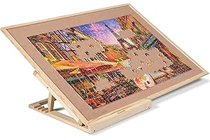 Becko US Puzzle Board & Bracket Set/Wooden Puzzle Board Kit/Jigsaw Puzzle Plateau - With Puzzle Board for Up To 1000 Pieces (1500 Pieces)