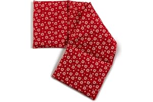 ‎GIRAFFENLAND 4-Kammer Rapssamenkissen 20x60cm groß - Herzen-rot - Wärmekissen & Kältekissen - Körnerkissen