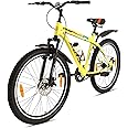Buke Steam 26T MTB Bicycle for Adults | Wheel Size: 26" Inch | High-Tensile Steel Frame 18 Inches | Suspension, Disc Brakes, Short Bend and Steel Rim/Hi Raised (Matt Gloss Finish Neon Green)