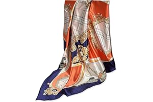 GLORIS Seidenschal Damen Elegante 90x90cm Seidentuch Haare Seidentuch Damen Halstuch Damen Seide Elegant Satintuch Halstuch Seide Damen Bandana Tuch Kopftücher Damen Ansatz Scarf