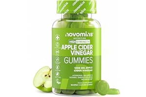 Vinaigre de Cidre de Pomme 1000 mg - avec La Mère, Vitamine B6, B12-60 Gummies Perte de Poids - Sans Gluten - Soutien du Métabolisme et de la Flore Intestinale - Apple Cider Vinegar - Novomins