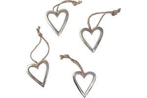 ‎MARZOON 4X Metall Anhänger Herz je 4,5 x 5cm, offene Metallherzen zum Hängen Mini-Deko Mitbringsel Hochzeitsdeko Raumdeko