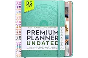 FREEDOM MASTERY Life Planner - Agenda semanal y mensual de lujo sin fecha, un viaje de 12 meses para aumentar la productividad | Organizador de vida, diario de gratitud, planificador de agenda, lista de tareas, caja