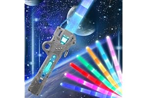 Welltop Lightsaber Kids Light Up Saber with Sound RGB Colours Toy Swords for Boys Spliceable Lighting Swords Boy Toys Lightsaber Chopsticks for Kids Gift for Boys (silvery)