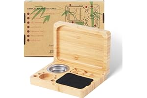 RYO TRUST Rolling Tray with Magnetic Lid, Durable Bamboo Rolling Box with Storage Space to Organize, Easy to Clean and Carry, Perfect for Home Storage or Travel