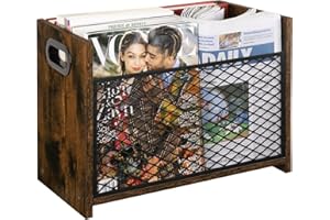 YINMIT Magazine Holder, Magazine Rack for Desktop and Home Office, Farmhouse File Storage Basket for Letters, Magazines, Books, Newspapers (Large)