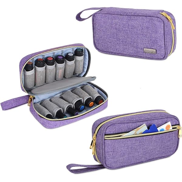 Zen'Arôme - Aufbewahrungs-Tasche für ätherische Öle - Aromatherapie-Organizer für einfachen Transport und zum Schutz der Fläschchen - Praktisches Aromaöl-Etui mit für 10 Öle