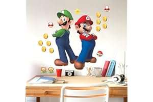 Sticker Géant Super Mario Bros. et Luigi repositionnable