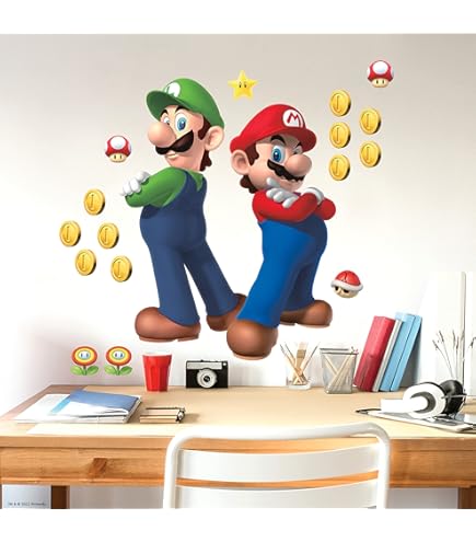 Sticker Mural Lakitu Super Mario - Autocollant Vinyle Amovible Déco Chambre Enfant SMR29