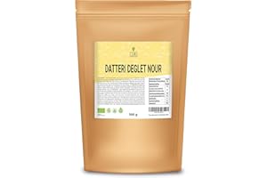 CIBO QUALITY FOODS Cibo, Datteri Interi DEGLET NOUR Denocciolati Biologici, 500gr Frutta Secca Bio, Disidratati Naturali, Senza Zucchero, Etichette in Italiano, Confezionato in Italia