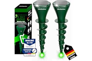 EdenGardens 2er Pack SOLAR MOLE Repeller Maulwurf Vertreiber bestes Mittel gegen Wühlmäuse & Maulwurf - Maulwurfschreck Maulwurf vertreiben