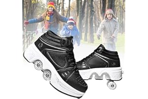 TOME.SKATES Roller Skates Shoes boys and girl，Shoes with Wheels for women and men，Adjustable Double Row Skating Shoes for kids,Trainers/Skates 2 in 1
