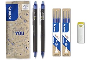 ‎PILOT Pilot – 9er-Set Frixion Point Clicker – Tintenroller 0.5 mm mit löschbarer, thermosensitiver Tinte – 2 Blau, 6 blaue Minen, Frixion Remover – Tintenroller mit feiner Spitze – nachfüllbar – Zauberstift