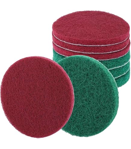 Tampon Abrasif P250-300 – Lot 6, 150 Mm, Pour Récurer Et Polir, Grain Moyen