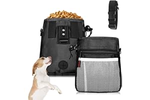 kissleaf Leckerlitasche für Hunde mit Kotbeutelspender Wasserdicht Leckerlibeutel für Hunde Futterbeutel Hundetraining mit Verstellbarer Schultergurt Gassi Tasche Hund
