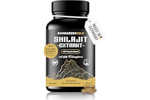 ‎SCHWARZESGOLD SCHWARZESGOLD® Original Shilajit Capsules High Dose - 10:1 Extract - 83% Fulvic Acid | Bottled and Laboratory Tested in Germany | 120 Capsules - 900mg Mumijo Daily Dose | Vegan & No Additives