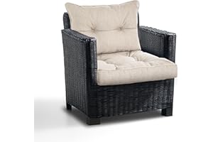 ‎BEST WOOL Best Wool Lounge Kissen für Rattan Gartenmöbel Set - Loungekissen für Stuhl - Hochwertiges Polypropylen - Inkl. Sitzkissen 60x60 + Rückenlehne 60x40