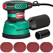 Levigatrice Orbitale TECCPO TARS22P Da 350W, 6 Velocità 6000-13000 RPM, 12 Dischi Abrasivi 80/180 Grit, Raccolta Polvere, Per Legno E Metallo