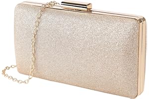 MAOXINTEK Bolso de Noche Dorado Clutch de Embrague Mujeres y Señoras Fiesta Cartera de Mano Bandolera Brillante con Cadena para Ceremonia Boda Novia Baile (Oro)