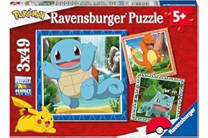 Ravensburger - Puzzle pour enfants - 3x49 pièces - Salamèche, Bulbizarre et Carapuce / Pokémon - Dès 5 ans - Puzzle de qualité supérieure - 3 posters inclus - Pokémon - 05586