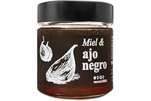 28 LUNAS Miel con Ajo Negro - 100% Natural Pura de Abeja, Cruda, 300gr - Origen: El Bierzo, España