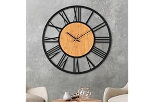 VIVILINEN Orologio da Parete Grande 40 CM Orologio da Muro Silenzioso Senza Ticchettio, Design Moderno Numeri Romani, Per Cucina, Camera da Letto, Soggiorno