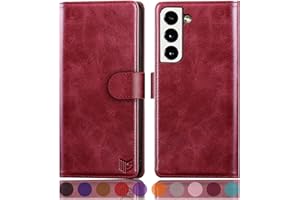 SUANPOT Funda para Samsung Galaxy S22 con Tapa 【Bloqueo RFID】de Cuero PU Cierre Magnético，Soporte Plegable，Ranura para Tarjeta Cover para Samsung Galaxy S22 Case Rojo