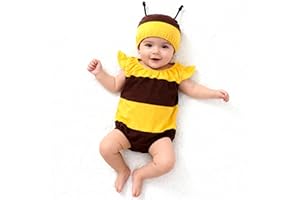 Beipegin Deguisement Coccinelle Abeille Body Barboteuse Bebe Garçon Fille Grenouillere Vetement et Chapeau pour 0 à 9 mois