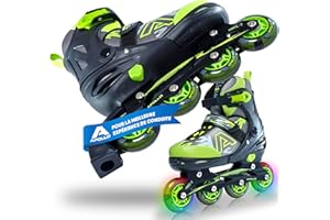 APOLLO Champion - Roller à Taille Réglable pour Enfants, Femmes et Hommes (31-42), avec Roues LED, Haute Qualité