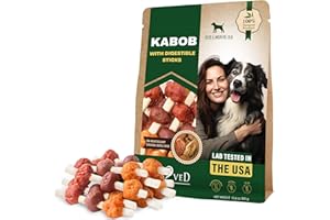 BELOVED PETS Dog Treats Rawhide - Free Kabobs with Duck & Chicken Human Grade Meat 300 Gr - All Natural Pet Dried Snacks & Grain Free Long Lasting Chews for Large & Small Dogs - Supports Healthy Teeth