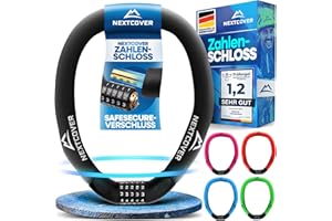 NEXTCOVER® Fahrradschloss mit Zahlencode - Das Original - [SAFESECURE] hohe Sicherheit I Schloss mit 5- stelliger Zahlencode,