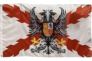 SERMILITAR Bandera de los Tercios españoles con el águila bicefala con el aspa de borgoña o bandera de san andrés de fondo