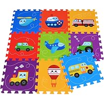 Tapis Puzzle Géo 10 Pièces Multicolore – 32x32 Cm Chaque, Mousse EVA, Pour Enfants (surface ~0,92 M²)