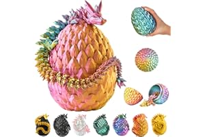 KAHAUS 3D Drache im Ei – 36 cm Deko- und Sammelfigur mit 12 cm Ei, Rot-Gelb-Grün Fantasy Drache, Bewegliche Sammlerfigur