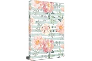 Biblia Reina Valera 1960 letra grande, tamaño manual, tapa dura rosas rosadas / Spanish Bible RVR 1960 Handy Size Large Print HC pink roses