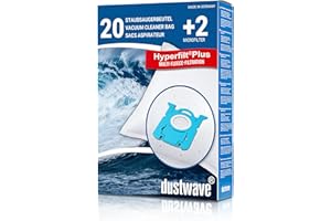 DUSTWAVE 20 Staubsaugerbeutel passend für AEG-Staubsauger: VX4-1-EB, VX4-1-GM-T, VX4-1-IW-P, VX4-1-OR, VX4-1-PM-P, VX4-1-WR-A, VX4-1-WR-P, VX6-1-CB-P, VX6-1-C - hocheffizient, Mikrovlies mit Verschluss