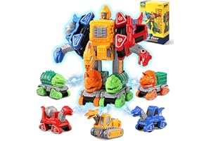Fajiabao Dinosaur Kids Transforming Toys for 4 5 6 Year Old Boys Girls 5 in 1 Dinosaur Toys for Boys Construction Toys Take Apart Stem Toys Girls Boys Toys Age 4 5 6 7 Gifts for Kids