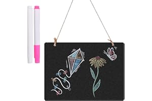 ORENGE Mini Lavagnette Piccole Segno di Lavagna in Legno Lavagnetta Gesso Piccole Cancellabile Lavagna Nera da Appendere con Gesso e Cordoncino per Bar Cucina Menu Ristorante Numeri Matrimonio Casa Feste