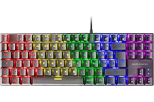 Mars Gaming MK80 Nero, Tastiera Gaming Meccanica TKL FRGB, Antighosting, Switch Meccanico Blu, Lingua Italiano