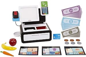 little tikes First Self-Checkout Stand Realistic Cash Register Pretend Play Toy for Kids