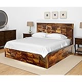 Wakeup Arcadia Sheesham Solid Wood King Size Bed with Storage | Rosewood Bedroom Cot (Compartment-4 Size-78x72 Inches Brown)