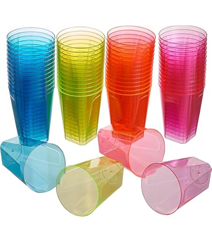GBACHOOSE 50 stuks plastic beker 0,5 l herbruikbare drinkbekers, hard plastic voor drankfeesten, verjaardag, bruiloft