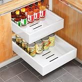 SAYZH Telescopic Drawer, Sliding Drawer for Cabinet, Pull Down Extendable Kitchen Drawer, (10" W x 17" D x 3.5" H), No Drilli