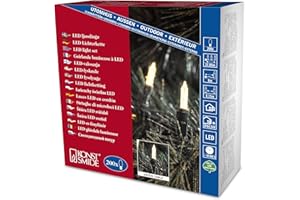 Konstsmide Zestaw oświetlenia akumulatorowego do użytku w pomieszczeniach z 10 diodami LED, ciepła biel, 200 diod LED