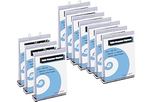 ‎TUKA-I-AKUT TUKA-i-AKUT 10er A4 Hoch Tisch-Flipchart aus Acryl mit Basis, Beidseitig Präsentation Flipchart, Aufstellringbuch, 6 Hüllen je T Form Desktop Flip Chart, Tischaufsteller A4 Hoch, TKD8211-A4-10x