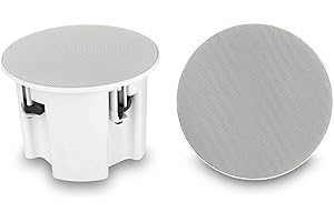 Finnex Moisture-proof Frameless Sauna Steam Room or Bathroom Ceiling 60W Speakers With Integrated Subwoofers (White)